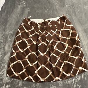 Banana Republic Brown Chain Pattern A-Line Skirt